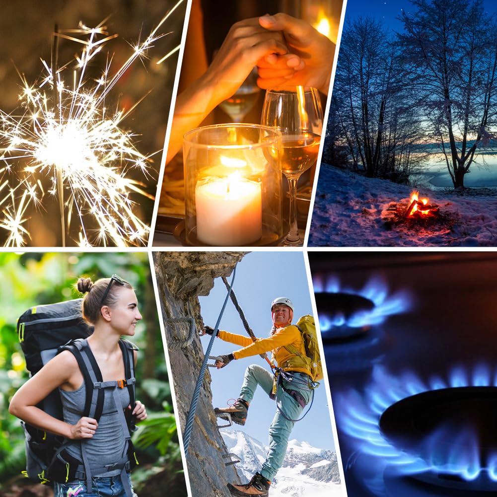 LcFun Electric Lighter USB Rechargeable Arc Lighters Windproof Plasma Lighters with LED Battery Display, Waterproof Electronic Flashlight Lighter with Lanyard for Camping, Survival Tactical Gear