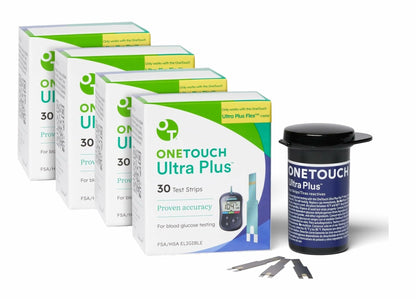 OneTouch Ultra Plus Diabetic Test Strips - 120 ct (Only Works with OneTouch Ultra Plus Flex Blood Sugar Meter)