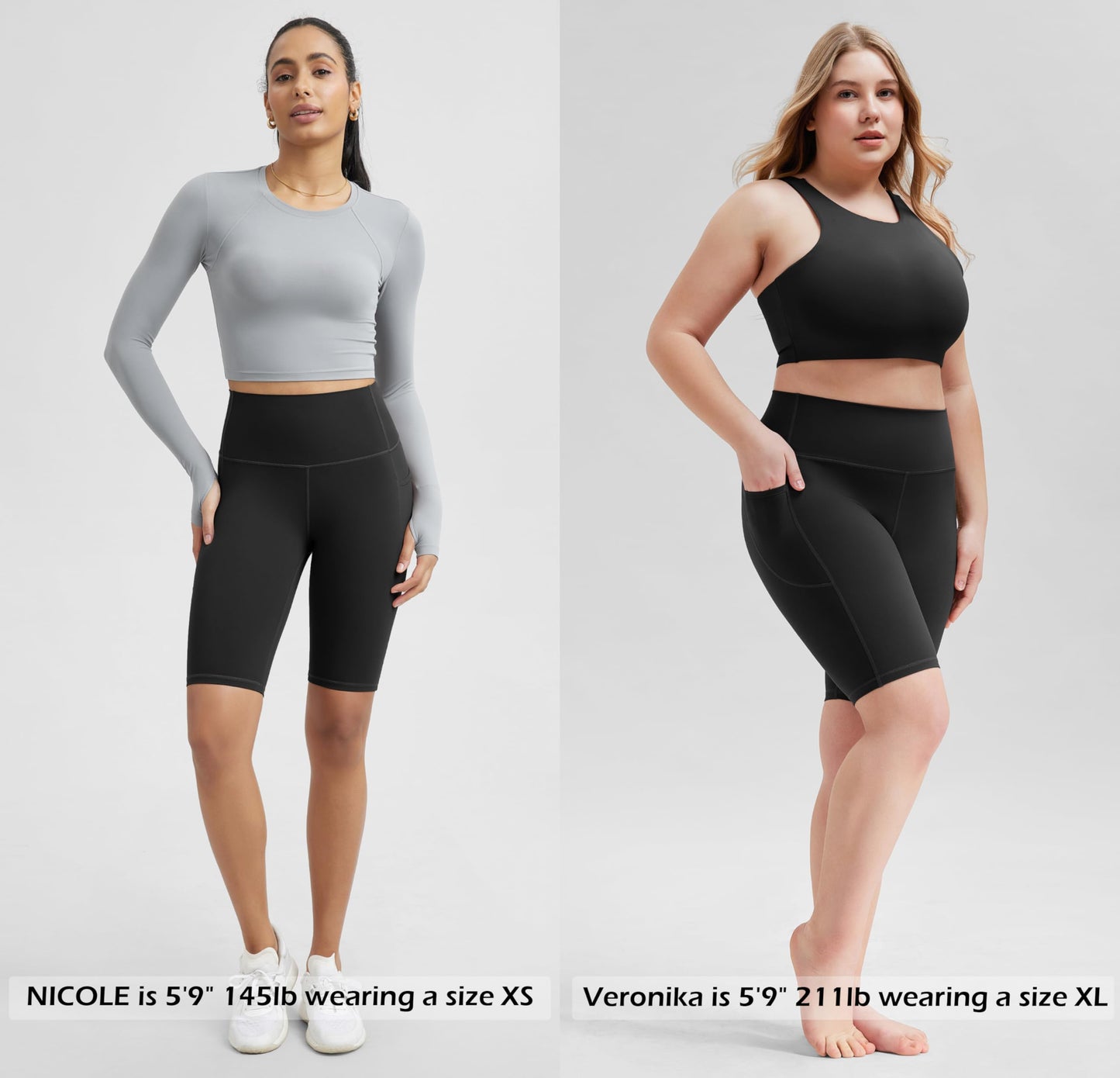 ODODOS Women's High Waist Lounge Yoga Shorts with Pockets, 10" Buttery Soft Biker Shorts, Black, Large