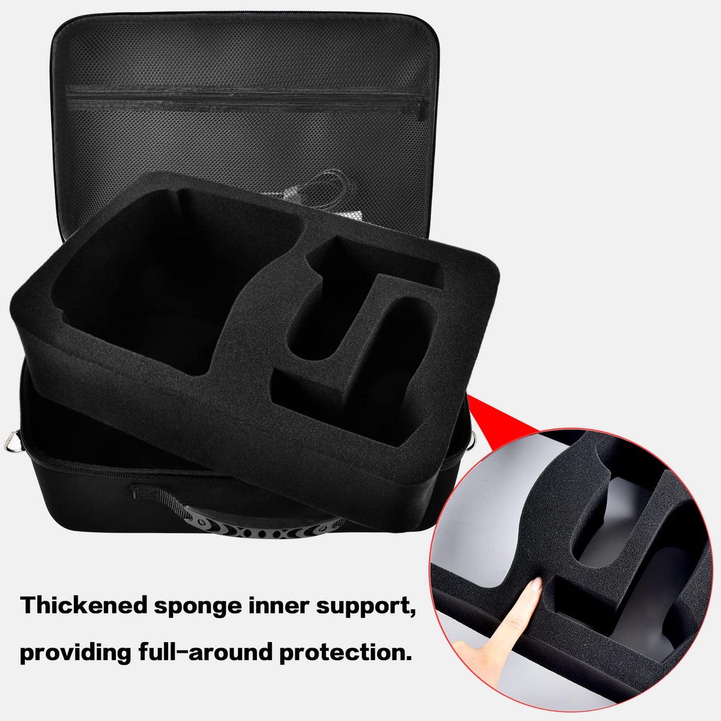 Hard Carrying Case for Meta Quest 3/ Quest 3S/ for Oculus Quest 2 All-in-One VR Gaming Headset and Touch Controllers, Travel Storage Bag with Silicone Face Cover & Lens Protector & Accessories - Black