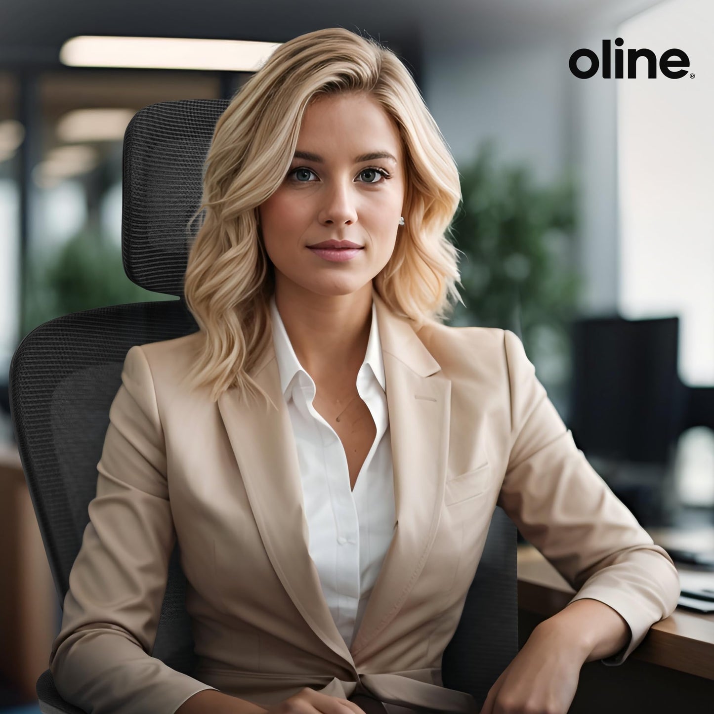 Oline ErgoAir Ergonomic Office Chair – Adjustable Lumbar Support, Flip-Up Armrests, Mesh Computer Desk Chair, Swivel Rolling Executive Gaming Chair for Home & Office (Black)