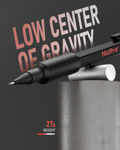 Nicpro 0.9 Metal Mechanical Pencil Set with Case, 3PCS Hevey Duty MP2000 Lead Pencil With 6 Tube HB Lead Refills 0.9mm, Erasers, Weatherproof Barrel for Outdoor Writing Drafting Drawing Sketching