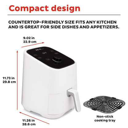 Instant Pot Vortex 2QT Mini Air Fryer,Small Air fryer that Crisps,Reheats, Bakes, Roasts for Quick Easy Meals,Includes over 100 In-App Recipes,is Dishwasher-Safe,from the Makers of Instant Pot, White
