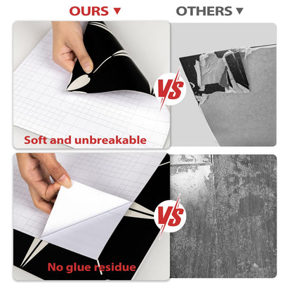 RomDeco Peel and Stick Floor Tiles: 10pc 11.81 * 11.81in Waterproof Vinyl Flooring Black and White, Easy to Install Self-Adhesive Tile Sticker for Bathroom, Kitchen, and Bedroom