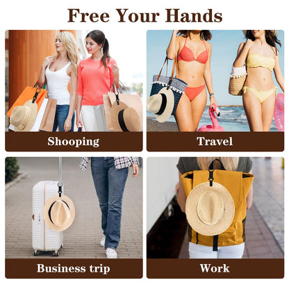 Niveaya Hat Clip for Travel on Bag - 2 Pack, Vacation Beach Cruise Essentials Accessory for Travel Handbag Backpack Luggage