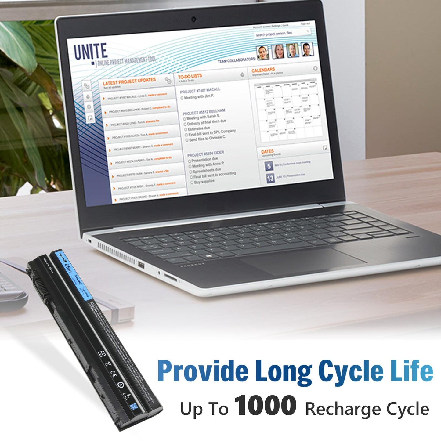 NATNO T54FJ 8858x Laptop Battery for Dell Latitude E6420 E6430 E6440 E6520 E6530 E6540 E5520 E5530 E5420 E5430, Inspiron 17r-7720 17r-se-7720 17r-5720 15r-5520 15r-7520 [65Wh 11.1V 6 Cell]