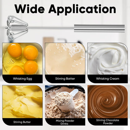 Newness Stainless Steel Whisk Blender for Home - Versatile Tool for Egg Beater, Milk Frother, Hand Push Mixer Stirrer - Kitchen Utensil for Blending, Whisking, Beating & Stirring