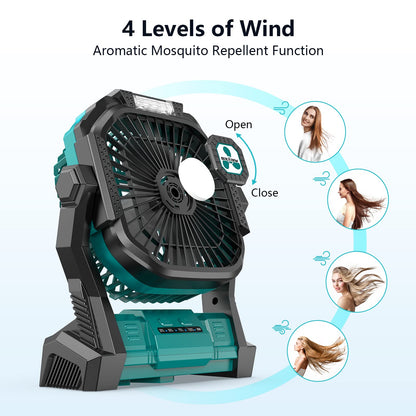 Portable Fan Rechargeable, 20000mAh Cordless Battery Powered Fan with LED Lantern, USB C Battery Operated for Travel Bedroom Home Camping Tent Office Beach Desk Fishing Table
