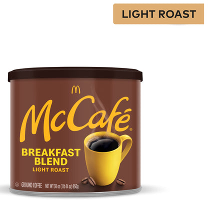 McCafe Breakfast Blend, Light Roast Ground Coffee, 30 oz Canister