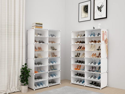 HOMICKER Shoe Storage,32 Pairs Shoe Rack Organizer for Closet Shoe Cabinet with Door Shoe Shelves for Closet,Entryway,Hallway,Bedroom