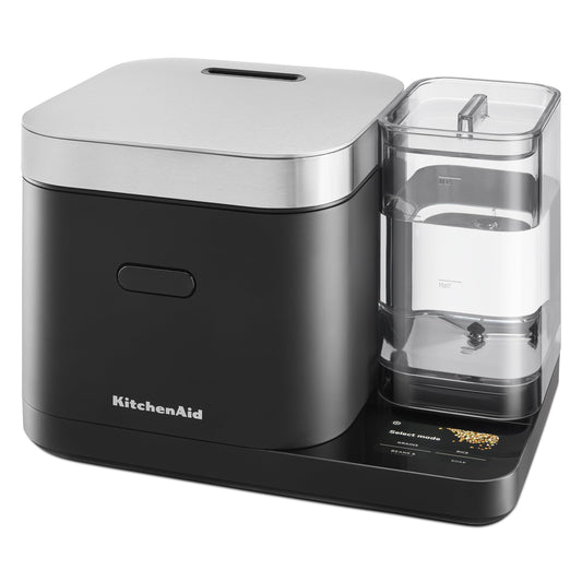 KitchenAid Grain and Rice Cooker 8 Cup with Automatically Sensing Integrated Scale + Water Tank, KGC3155, Black Matte
