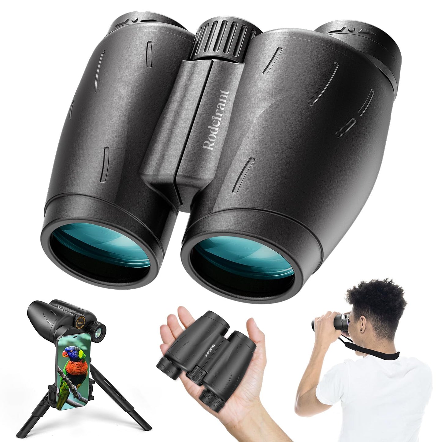 25x30 Professional Large Eyepiece Binoculars for Adults - Complete Kit with Phone Adapter, Tripod Adapter, Waterproof and Compact for Outdoor Adventures