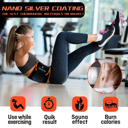 KingPavonini Waist Trainer for Men Women & Waist Trimmer Sweat Belt Stomach Wrap for Working Out Black