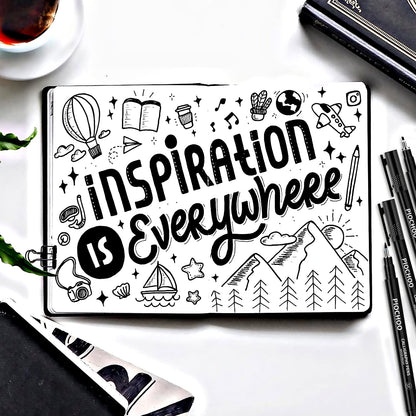 Piochoo Calligraphy Pens,8 Size Calligraphy Pens for Writing,Brush Pens Calligraphy Set for Beginners, Hand Lettering Pens