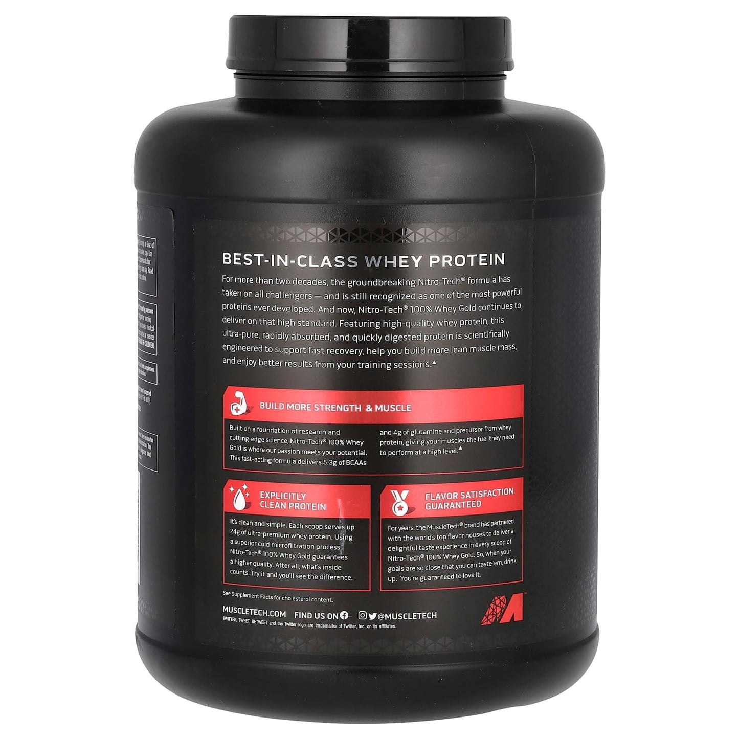 Muscletech Whey Protein Powder (Double Rich Chocolate, 5LB) - Nitro-Tech Whey Protein Isolate Smoothie Mix for Lean Muscle & Recovery - 24g of Whey Gold Protein for Women & Men - Packaging May Vary