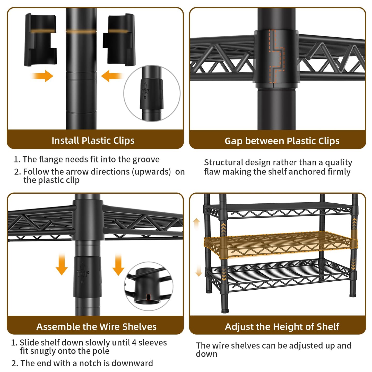 Large Garment Rack Heavy Duty Clothes Rack,Freestanding Closet Portable Clothing Rack with 8 Adjustable Wire Shelves,3 Hang Rods,4 Fabric Drawers,2 Hooks,Metal Closet Storage Wardrobe,MaxLoad 900lbs