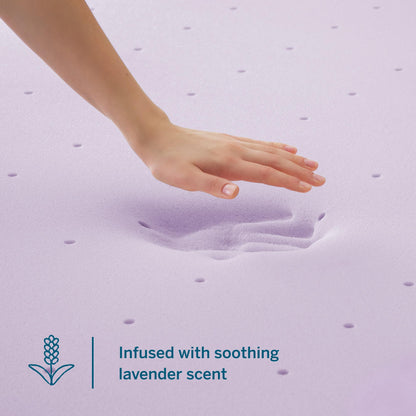 Lucid 3 Inch Lavender Infused Memory Foam Mattress Topper - Ventilated Design – Pressure Relieving Bed Topper - Mattress Pad – CertiPur Certified - Twin XL Size