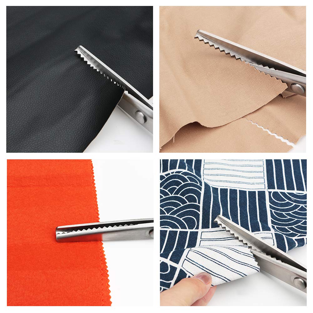 Pinking Shears for Fabric, Zig Zag Scissors, Ergonomic Grips, Ultra-Sharp, Professional Peaking Shears for Sewing, Craft, Dressmaking, 9 Inch, Black