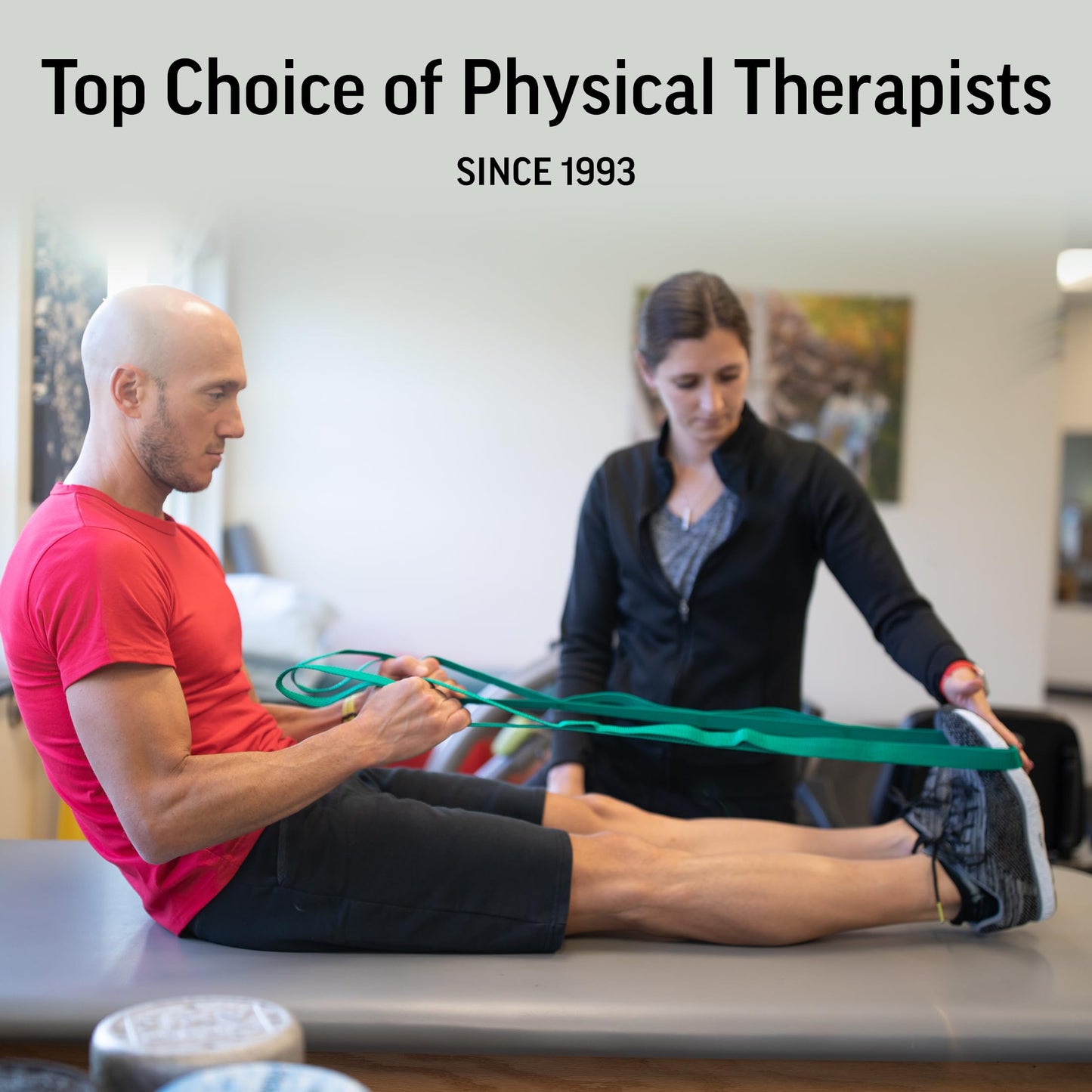 OPTP The Original Stretch Out Strap with Exercise Book, for Flexibility and Mobility Exercises. Stretch Out Straps for Physical Therapy, Yoga Stretching Strap and Knee Therapy Strap. Made in the USA