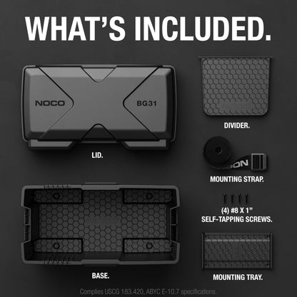 NOCO Snap-Top BG31 Battery Box, Group 24-31 12V Battery Box for Marine, Automotive, RV, Boat, Camper and Travel Trailer Batteries