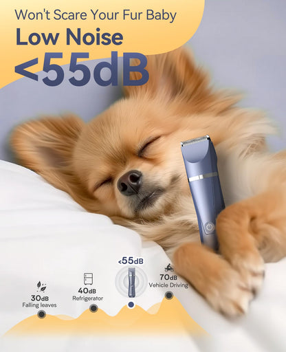 oneisall Dog Paw Trimmer 4 in 1, Low Noise Dog Clippers for Grooming, Cordless Dogs Grooming Kit Nail Grinder, IPX7 Waterproof Puppy Shaver for Pets's Paws, Eyes, Ears, Face, Rump