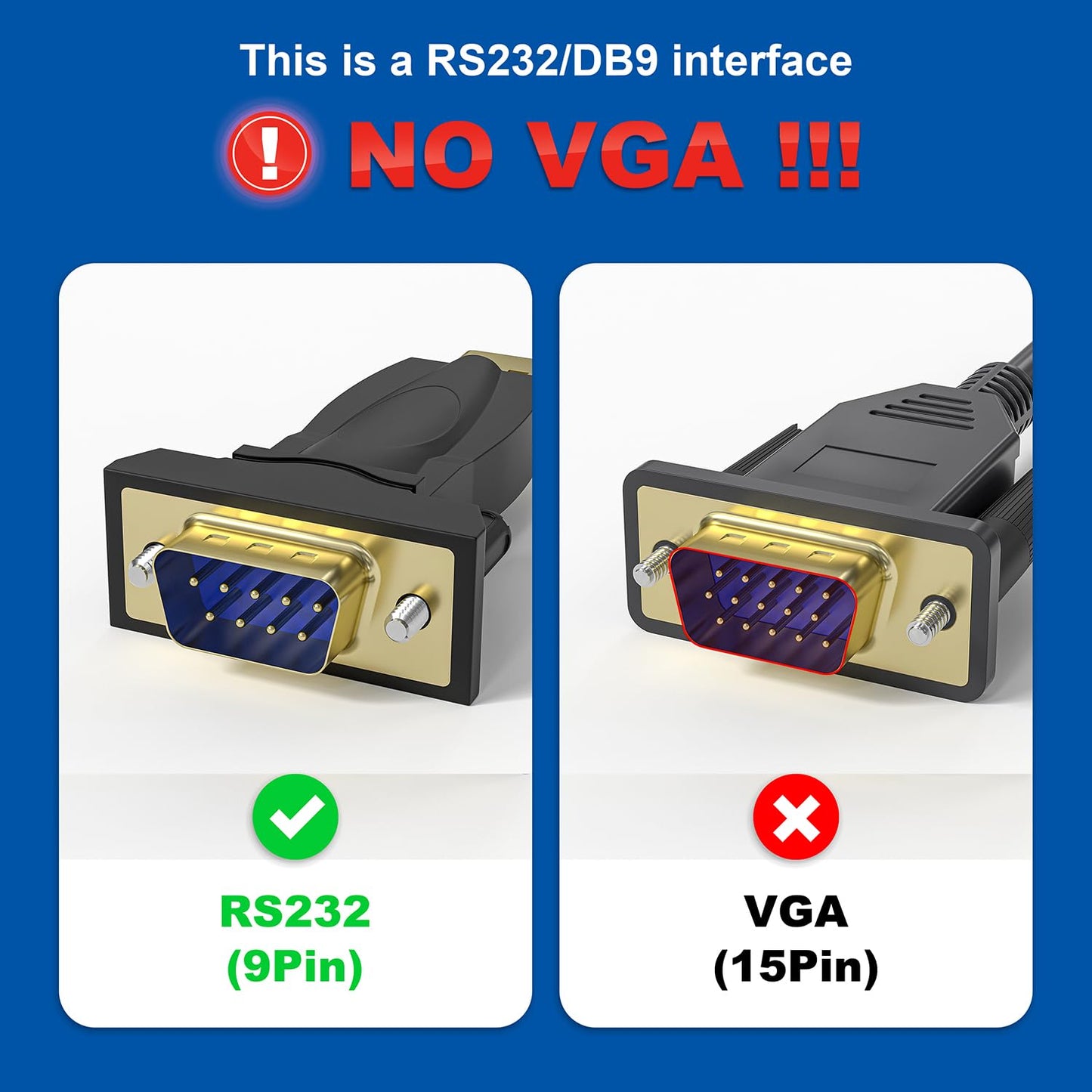 OIKWAN USB to RS232, USB Serial Adapter with FTDI Chipset,USB 2.0 to Male DB9 Serial Cable for Windows 11,10, 8, 7, Vista, XP, 2000, Linux and Mac OS(6ft)…