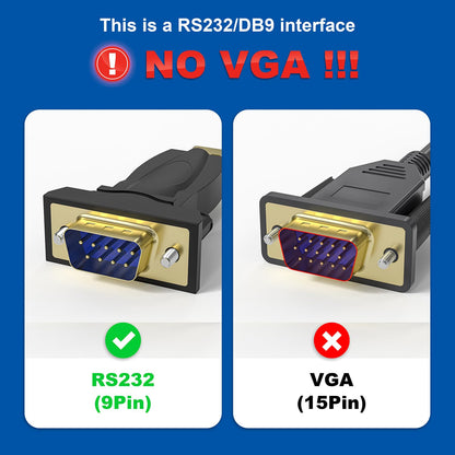 OIKWAN USB to RS232, USB Serial Adapter with FTDI Chipset,USB 2.0 to Male DB9 Serial Cable for Windows 11,10, 8, 7, Vista, XP, 2000, Linux and Mac OS(6ft)…