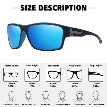 STORYCOAST Polarized Sports Sunglasses for Men Women Unbreakable Frame Cycling Fishing Driving 3Pack-Black+Red+Blue