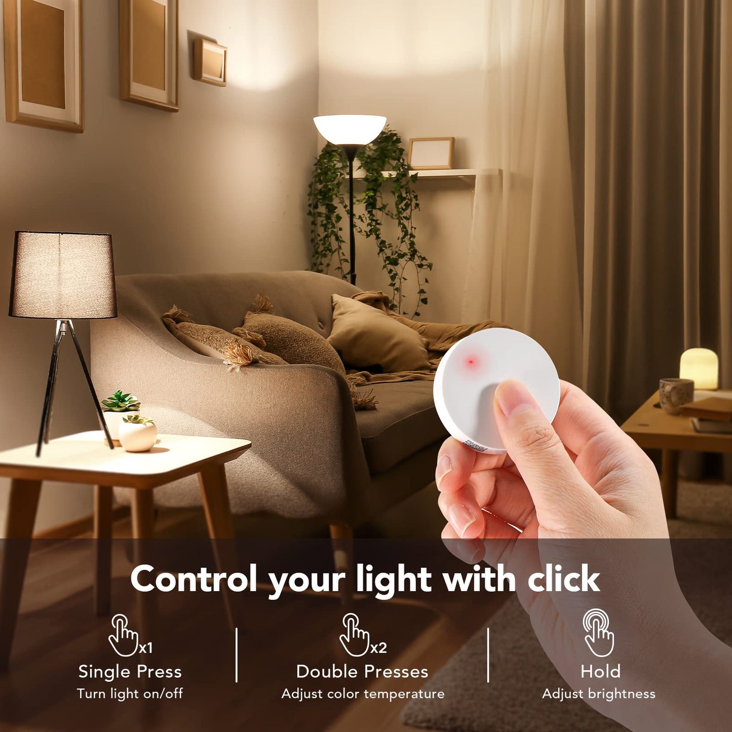 OREiN Smart Edison Light Bulbs with Smart Button, WiFi ST19(58) Vintage Light Bulbs E26 Base, 800lm Dimmable 2700K-6500K Tunable White, Smart Filament Bulb That Work with Alexa, 60W Equivalent, 6Pack