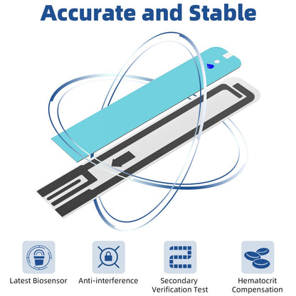 Metene TD-4116 Blood Glucose Test Strips, 200 Count Test Strips for Diabetes, Use with metene TD-4116 and metene S Blood Glucose Monitor Only(No Monitor)