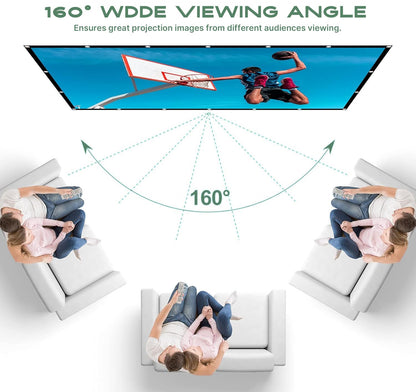 AAJK Projector Screen 120 inch, Washable Projector Screen 16:9 Foldable Anti-Crease Portable Projector Movies Screen for Home Theater Outdoor Indoor Support Double Sided Projection