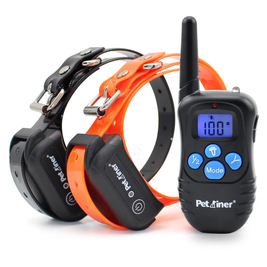 Petrainer Training Collar for Dogs - Waterproof Rechargeable Dog Training E-Collar with 3 Safe Correction Remote Training Modes, Static, Vibration, Beep for Dogs Small, Medium, Large