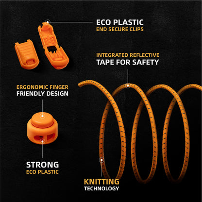 No Tie Shoelaces - Tieless Elastic Shoe Laces - Strong Lock Shoelaces for Sneakers - One Size Fits All for Adults and Kids(Black)