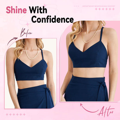 Mearter Ultra Push up Sticky Bra Pads | Double Sided Adhesive Inserts | Stick on for Sports Bra Swimsuit (Medium, Beige)