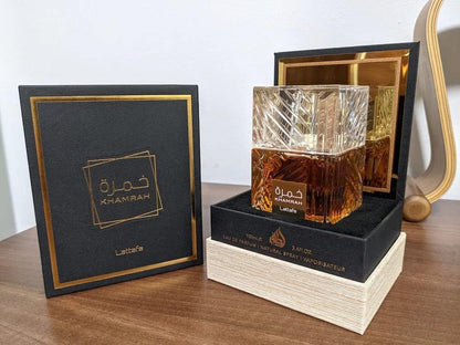 Lattafa Khamrah - Vanilla, Warm Spicy, Amber, Cinnamon - Eau de Parfum Long-Lasting Fragrance for Unisex, 3.40 Ounce / 100 ml