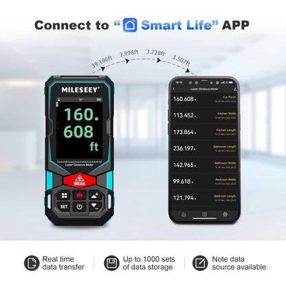 Laser Measure, MiLESEEY 330Ft Laser Distance Meter, Rechargeable Multifunctional Laser Measurement Tool with Pointfinder Camera,P2P Technology, Perfect for Outdoor Long-Range Measuring