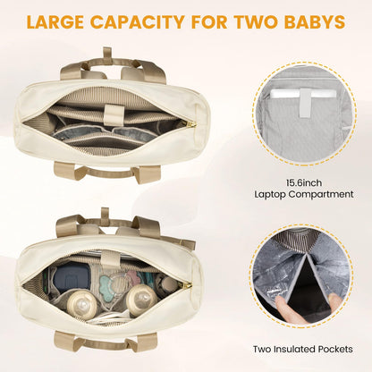 LOVEVOOK Diaper Backpack, Diaper Bag Tote with Insulated Pockets, Baby Bag for Girl Boy with Changing Pad, Large Baby Diaper Bag with Pacifier Case, Anti-Theft Travel Backpack for Women