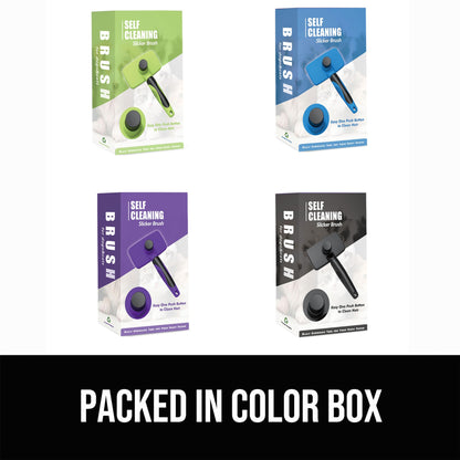 OEFEO Self Cleaning Slicker Brush for Dogs& Cats, Skin Friendly Grooming Brush for Shedding Long&Short Haired Dogs& Cats, Deshedding Pet Supplies Accessories, Green