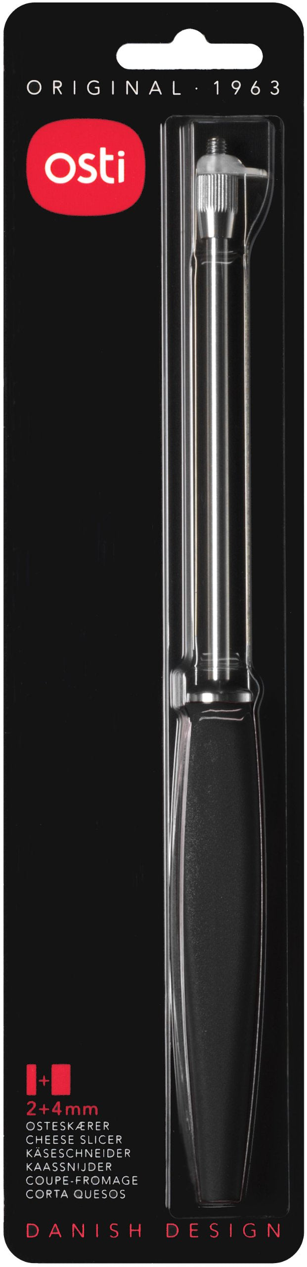 Linden Sweden Osti Cheese Cutter - Double Stainless Steel Wire Design to Cut Thick or Thin Slices - Cheese Slicer with ABS Handle - 9¼” Length - Black