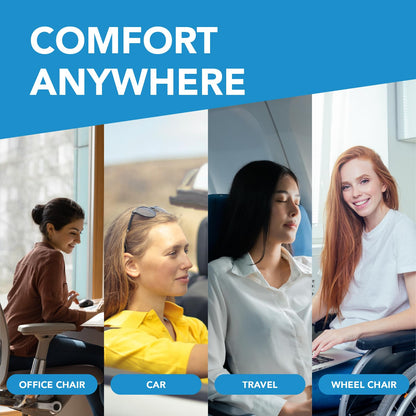 kingphenix Wedge Car Seat Cushion: Memory Foam Truck Seat Cushion for Car Seat Driver - Sciatica and Back Pain Relief - Enhancing Driving Comfort -Black