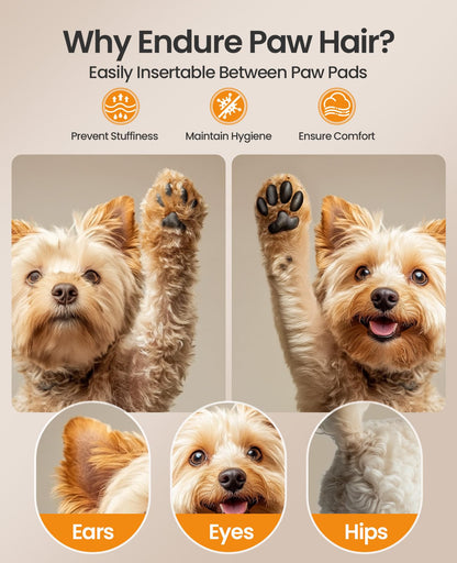 oneisall 2 in 1 Dog Clippers Grooming and Paw Trimmer, Cordless 50dB Quiet Rechargeable 2 Speed Dog Hair Clippers with Detachable Stainless Steel Blade for Small & Large Dogs Pets with Thick Coats