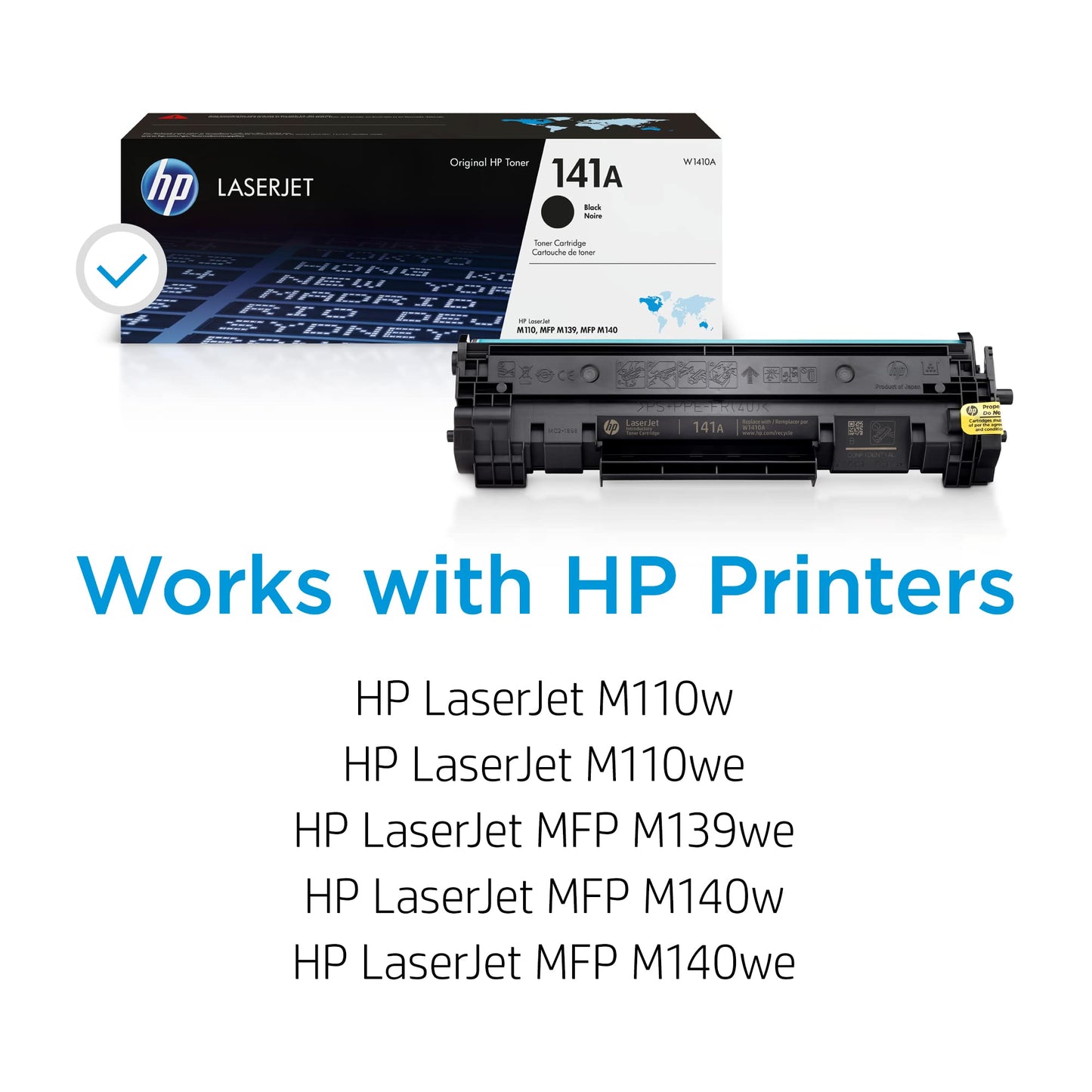 HP 141A Black Toner Cartridge | Works with HP LaserJet M110 Series, HP LaserJet MFP M139, M140 Series | W1410A | Standard (Pack of 1)