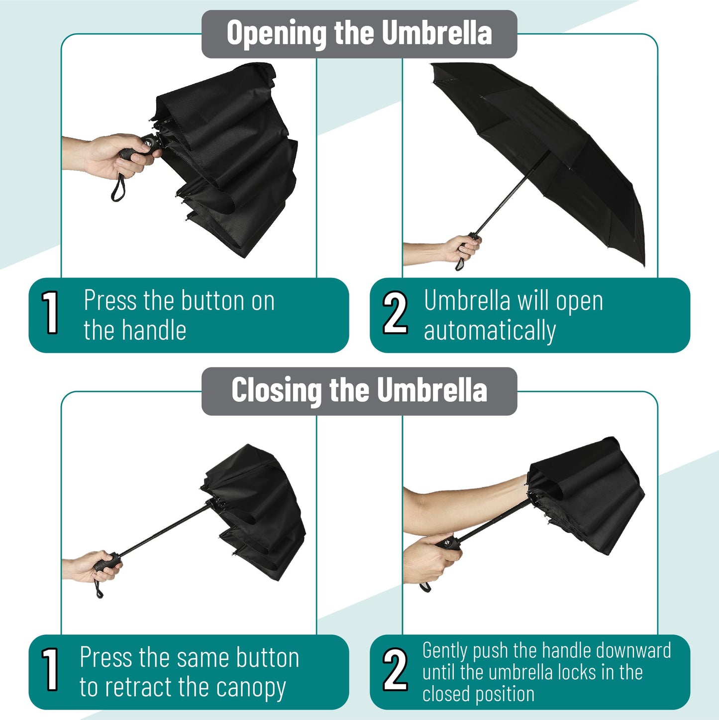 Mr. Pen- Windproof Travel Umbrella Compact, Automatic Umbrellas for Rain, Umbrellas for Rain Windproof