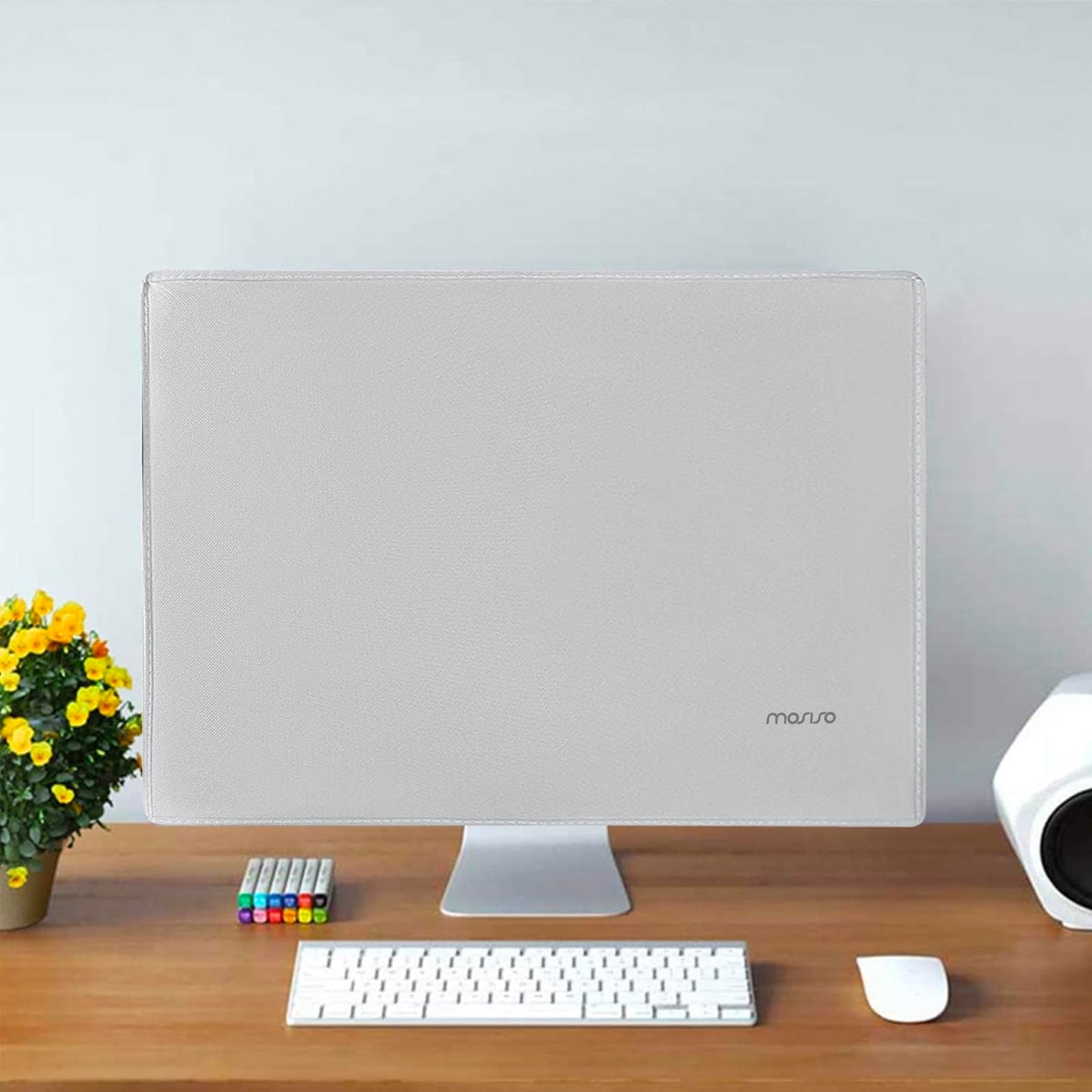 MOSISO Monitor Dust Cover 22, 23, 24, 25 inch Anti-Static Dustproof LCD/LED/HD Panel Case Computer Screen Protective Sleeve Compatible with iMac 24 inch, 22-25 inch PC, Desktop and TV, Gray