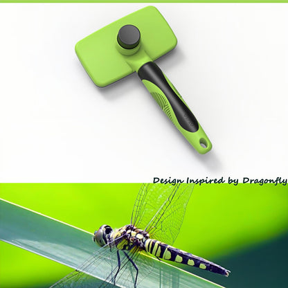OEFEO Self Cleaning Slicker Brush for Dogs& Cats, Skin Friendly Grooming Brush for Shedding Long&Short Haired Dogs& Cats, Deshedding Pet Supplies Accessories, Green