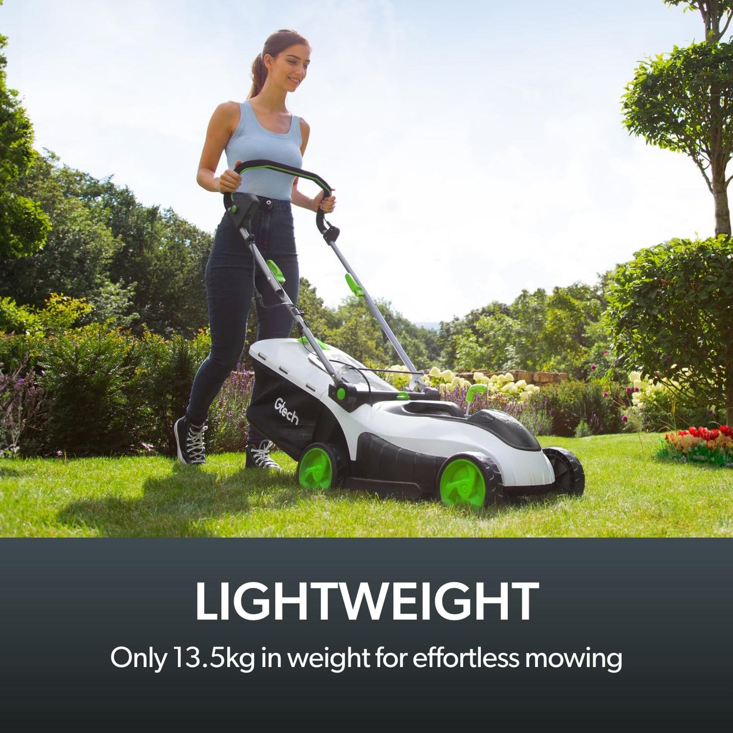 Gtech CLM50 Cordless Lawnmower | Powerful 48V Lithium Battery with 40 Mins Runtime | 42cm Cutting Width | 50L Grass Box