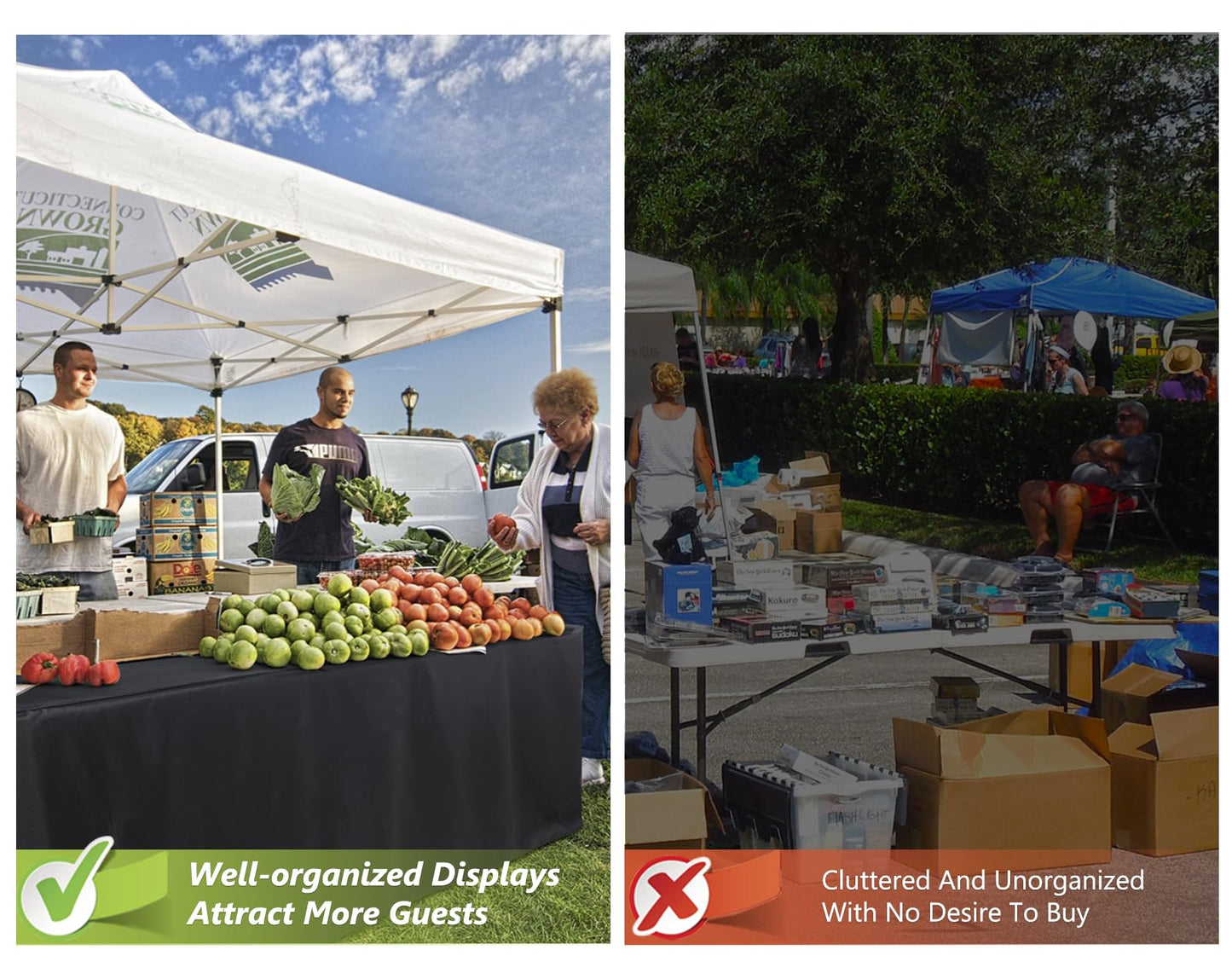 ABCCANOPY 6 FT Rectangle Tablecloth Table Cover for Rectangular Table in Washable Polyester Great for Dinner Buffet Parties Birthday Wedding Housewares Black