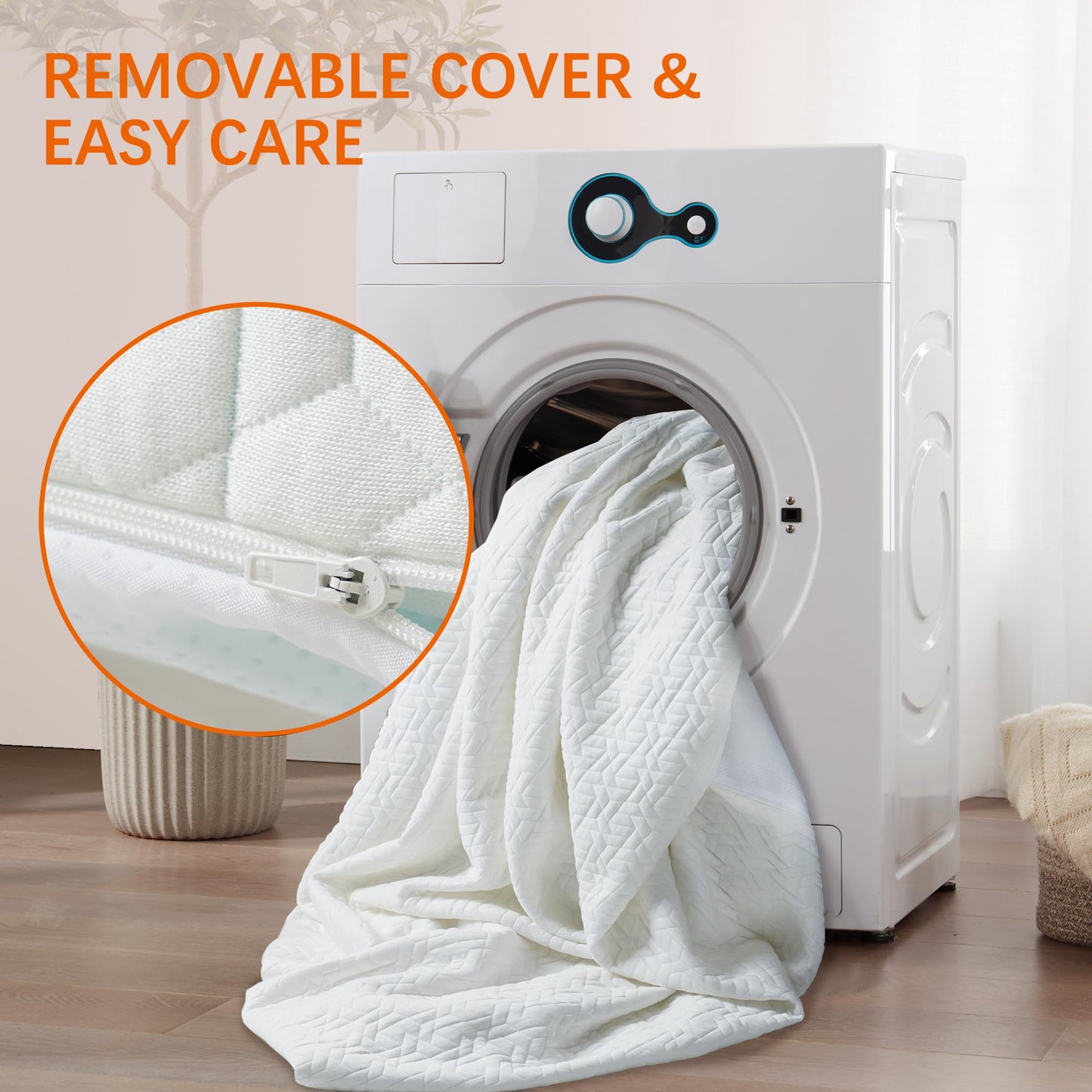 3 Inch Gel Memory Foam Cooling King Size Mattress Topper, Mattress Pad Cover for Pressure Relief, Bed Topper with Removable Cover，Soft & Breathable