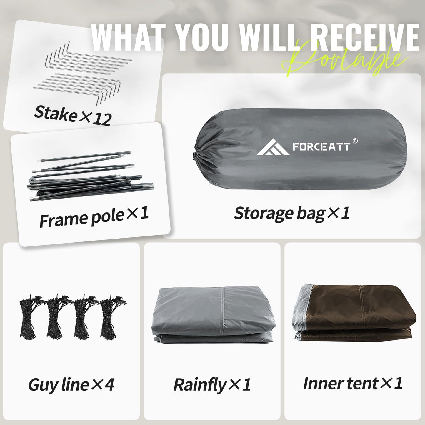 Forceatt Tent for 2 Person is Waterproof and Windproof, Camping Tent for 3 to 4 Seasons,Lightweight Aluminum Pole Backpacking Tent Can be Set Up Quickly,Great for Hiking…