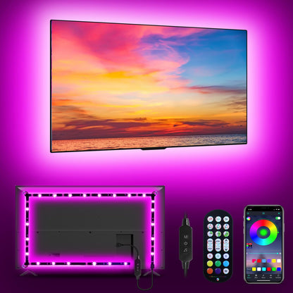 MATICOD LED Lights for TV Led Backlight, 9.84 RGB Led Strip Lights USB TV Lights Behind 32-43 TV, APP Remote Control Music Sync TV LED Lights